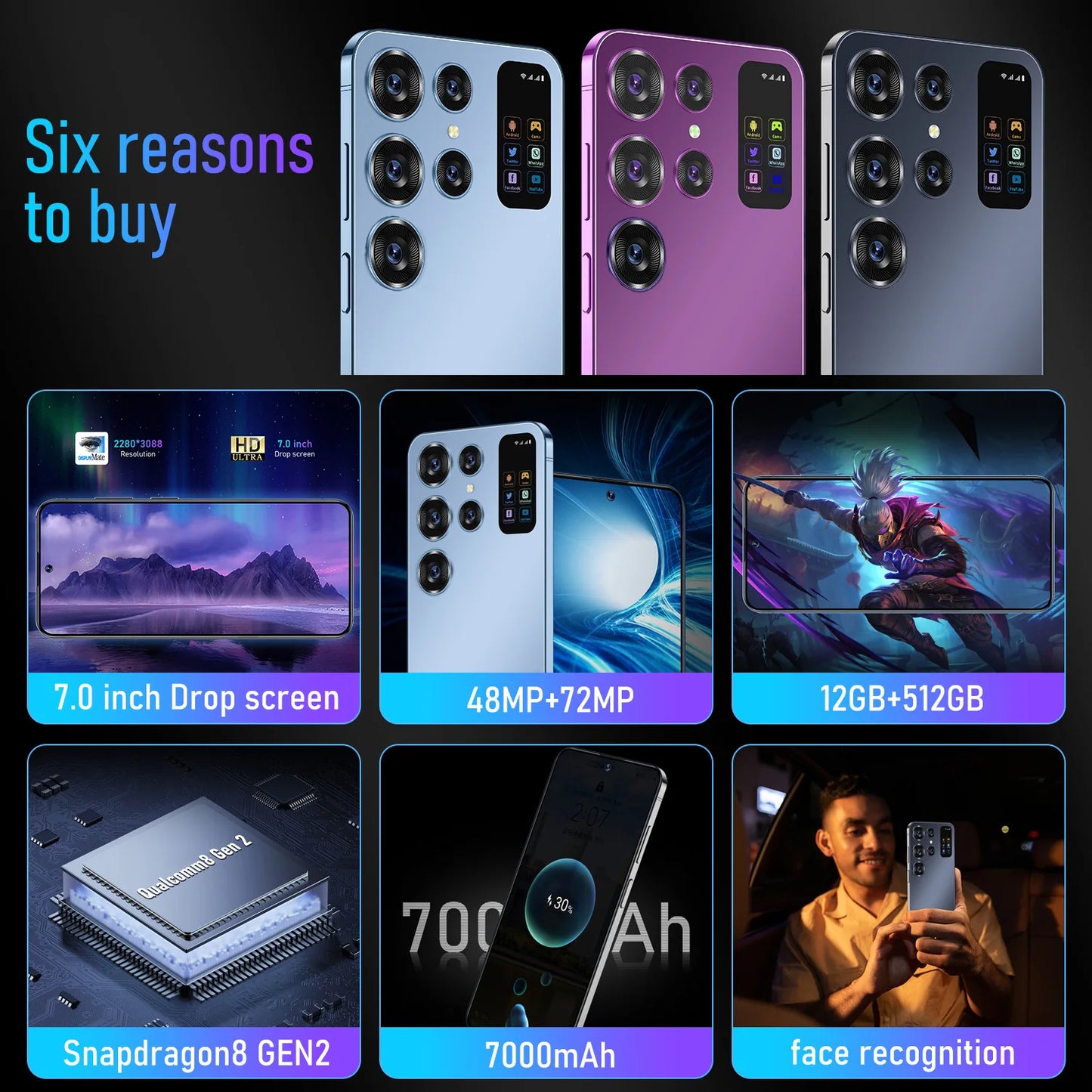 S24 Ultra 5G Android 13 Smartphone 16GB+1TB