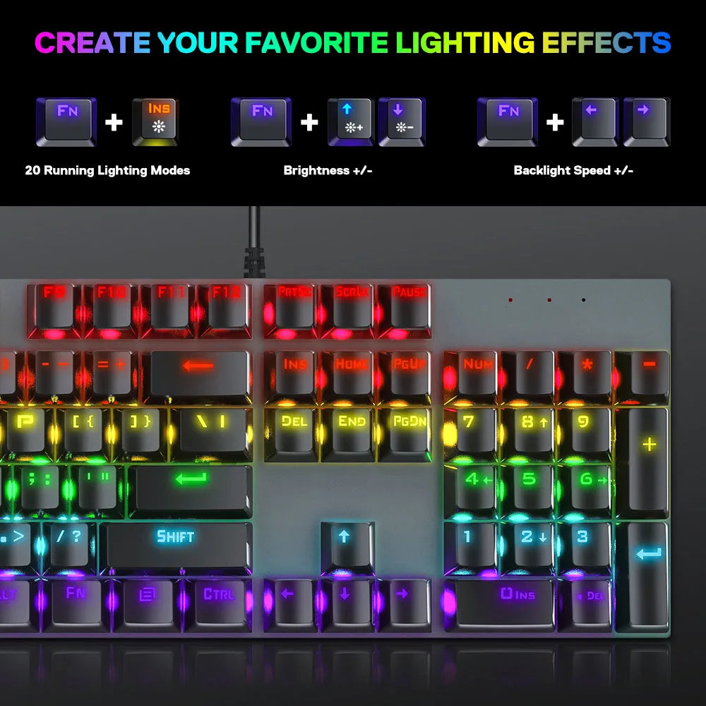 USB Wired RGB Mechanical Gaming Keyboard