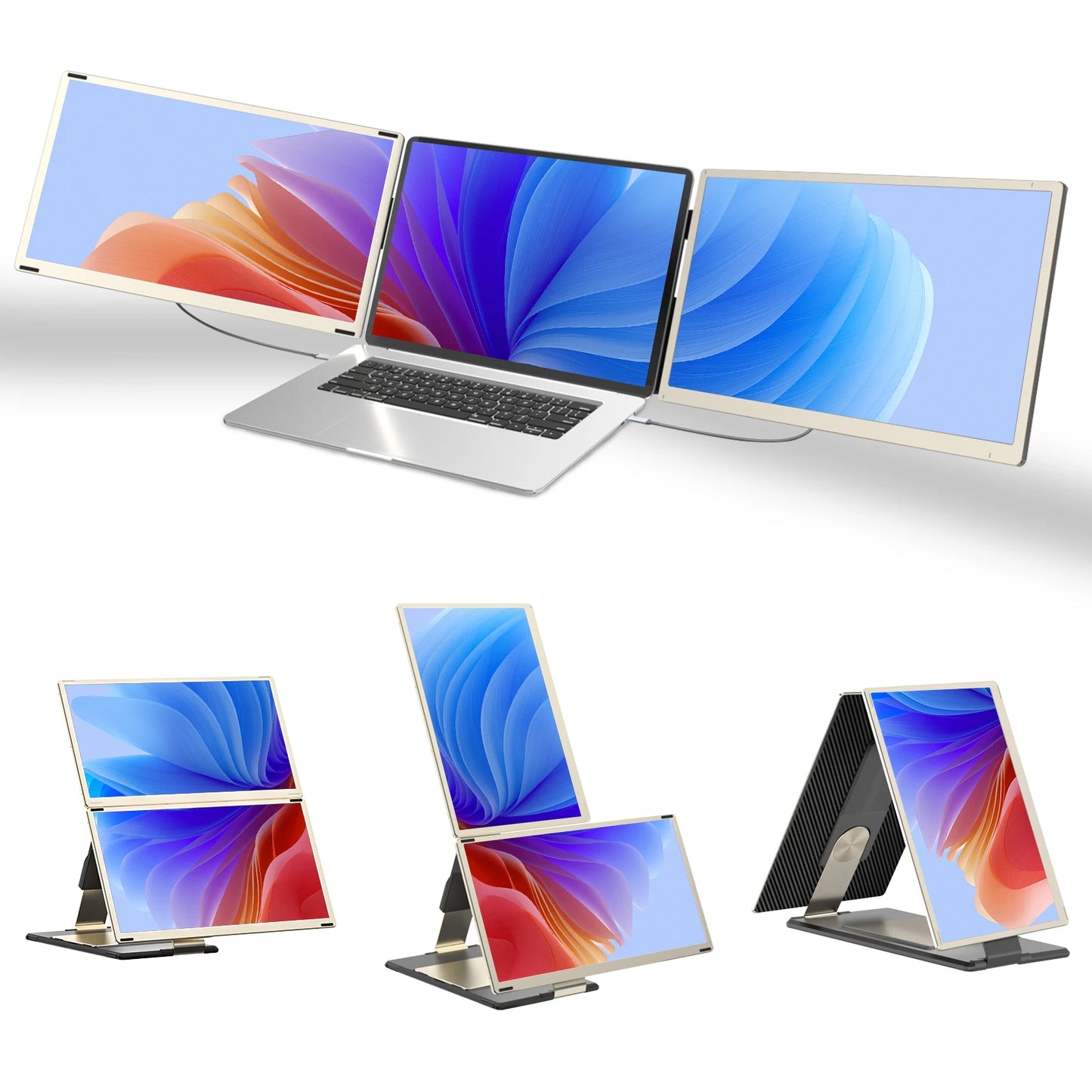 S6 15.6" Portable Triple Screen Laptop Monitor