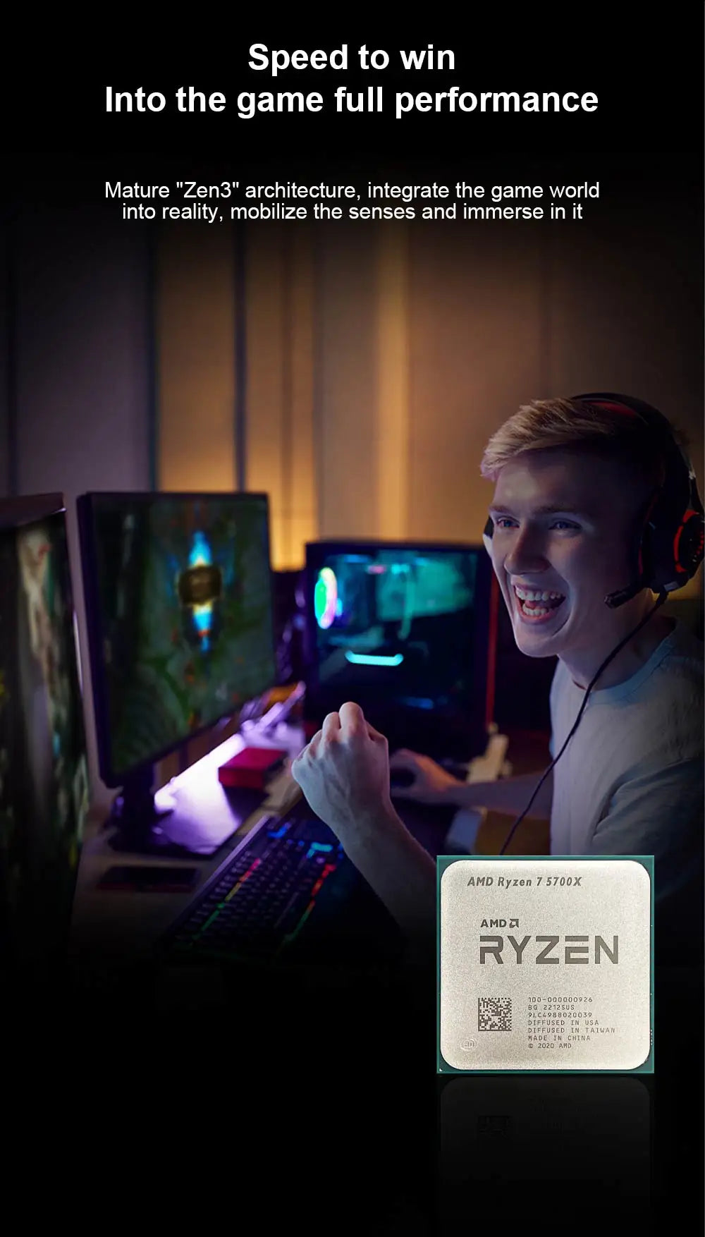 AMD Ryzen 7 5700X 8-Core 4.6GHz AM4 CPU