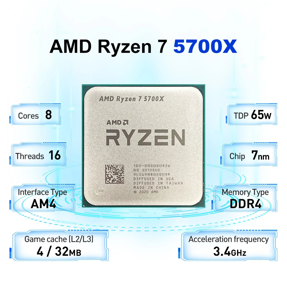 AMD Ryzen 7 5700X 8-Core AM4 Gaming Processor
