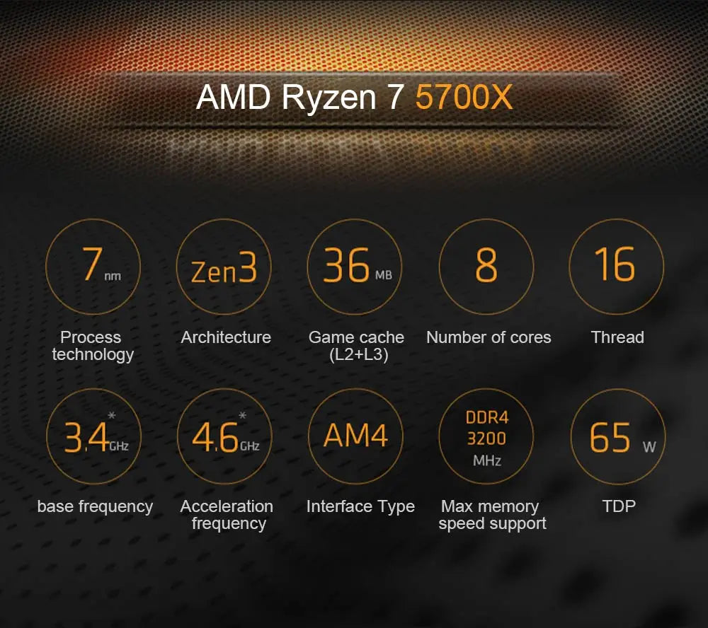 AMD Ryzen 7 5700X 8-Core 4.6GHz AM4 CPU