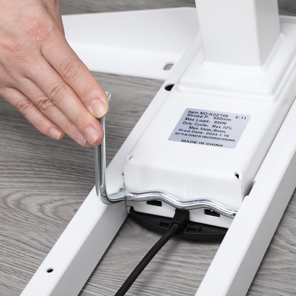K Series Desk Base 3 Stage with Dual Motor Electric Adjustable Standing Desk Base Electric for Home and Office Width and Height Adjustable (White Frame Only)
