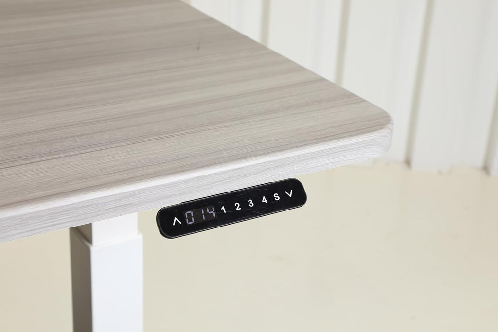 K Series Desk Base 3 Stage with Dual Motor Electric Adjustable Standing Desk Base Electric for Home and Office Width and Height Adjustable (White Frame Only)