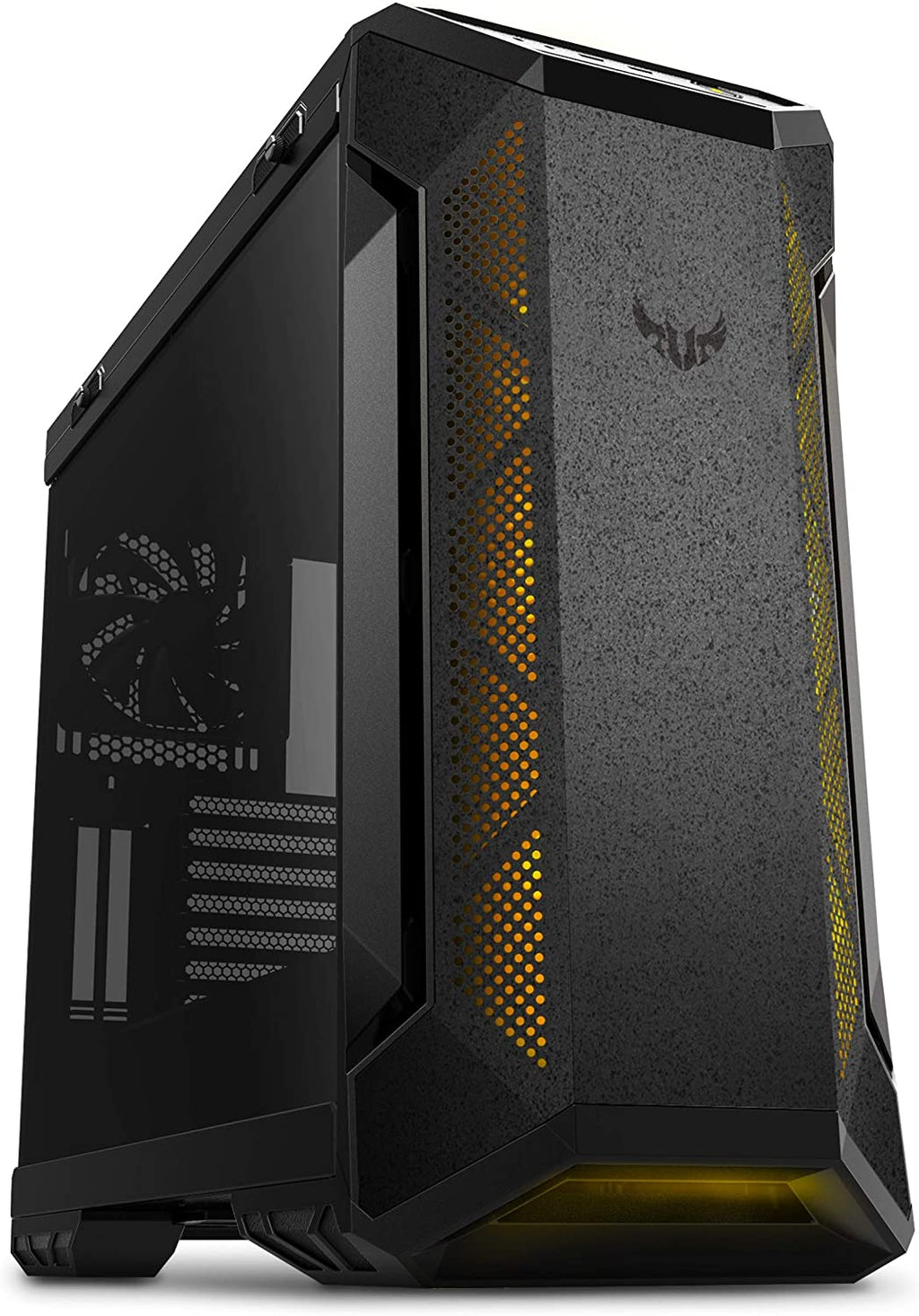 ASUS TUF Gaming GT501 Mid-Tower Gaming Case, EATX Support, Pre-Installed 4 Case Fans, USB 3.0 Front Panel, Smoked Tempered Glass, Steel Construction, 2 Year Warranty